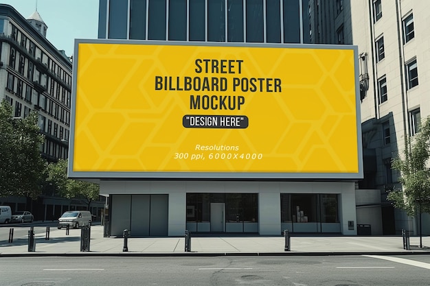 PSD outdoor billboard mockup commercial advertisement template