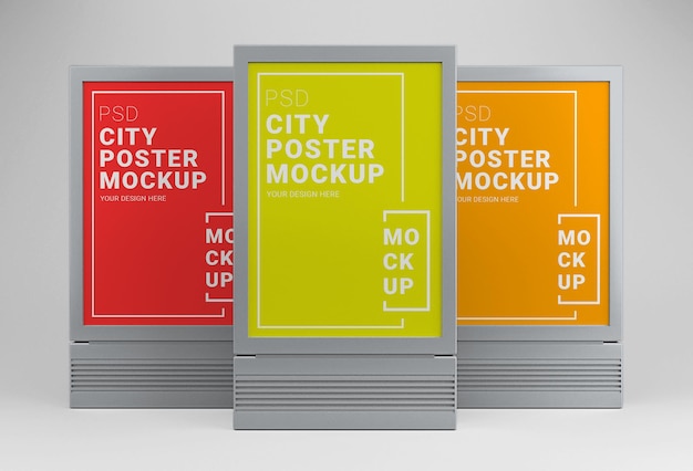 PSD outdoor city poster mockup