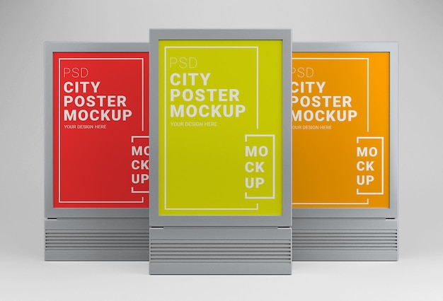 PSD mockup di poster della città all'aperto