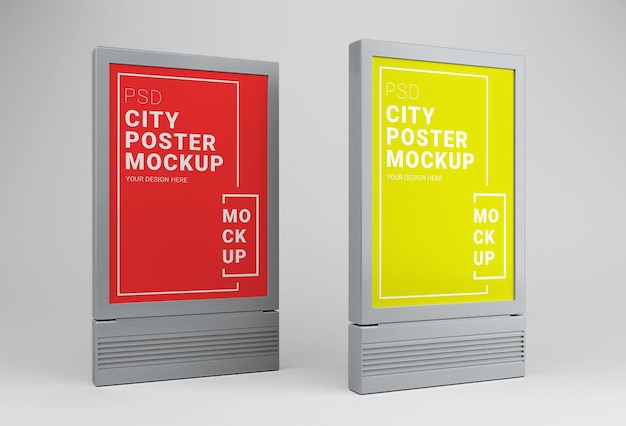 PSD mockup di poster della città all'aperto