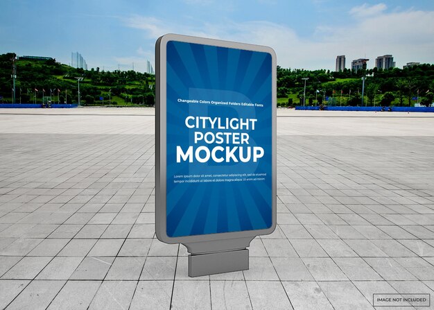 Mockup di poster citylight all'aperto