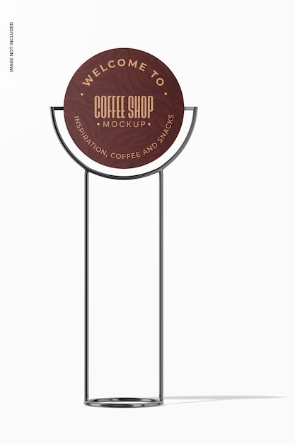 Outdoor Coffee Shop Sign Mockup Front View