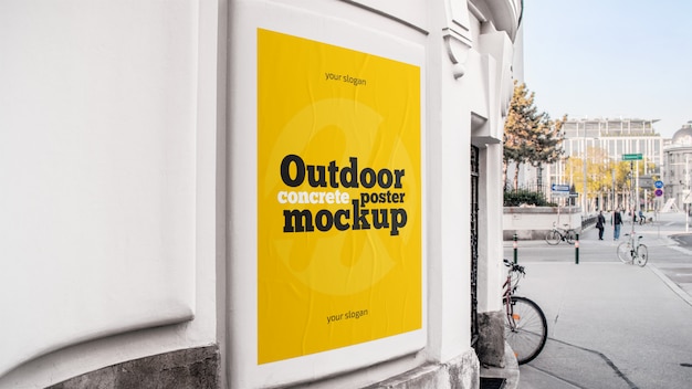 Outdoor concrete poster mockup