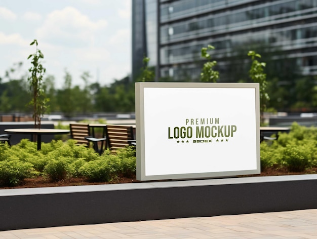 Mockup logo evento all'aperto psd