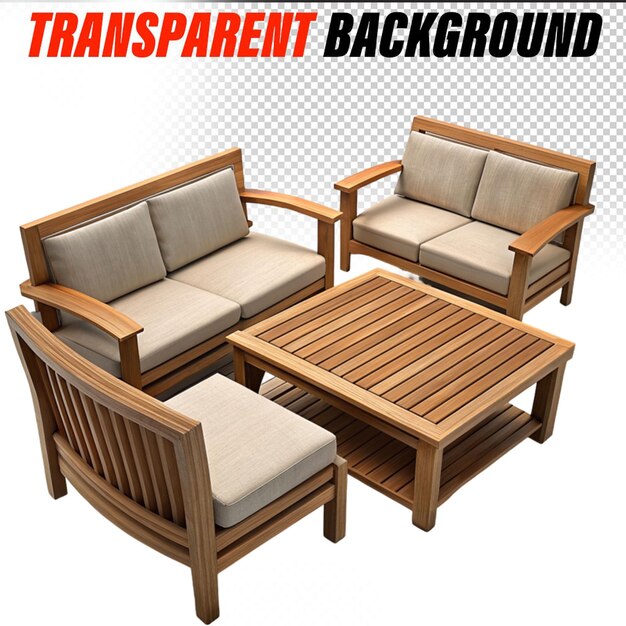 PSD outdoor furniture on patio