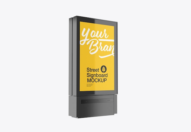 PSD outdoor kiosk advertisement mockup