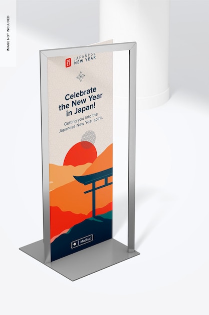 outdoor large poster stand mockup, perspective
