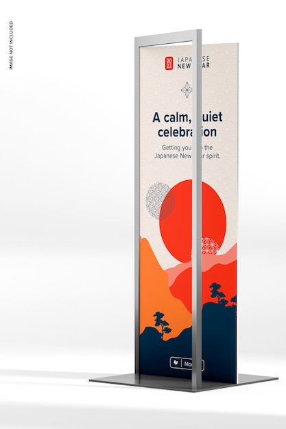 Outdoor Large Poster Stand Mockup, Right View