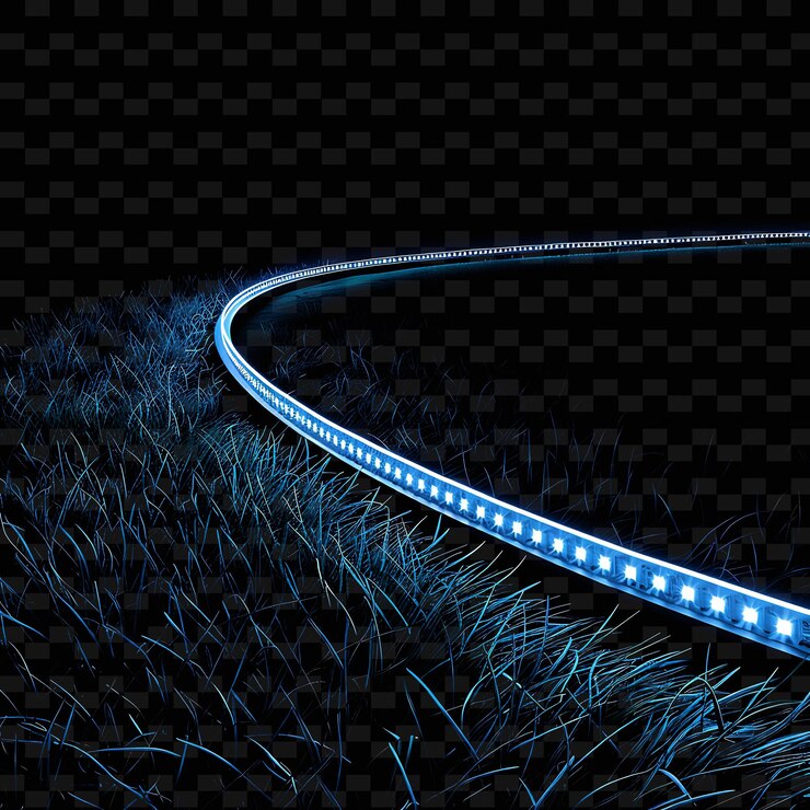 PSD outdoor led landscape lights with cool white color black wir y2k neon light decorative background