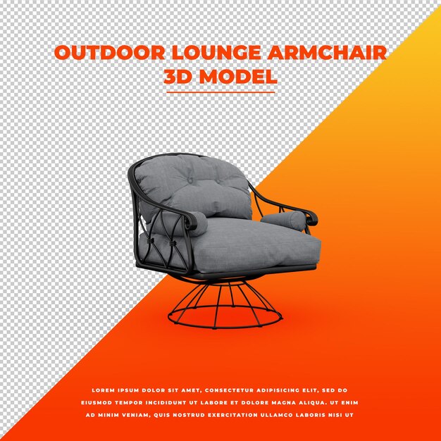 PSD outdoor lounge armchair 3d isolated model