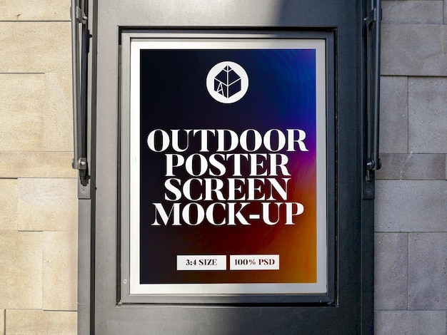 Outdoor poster screen mockup