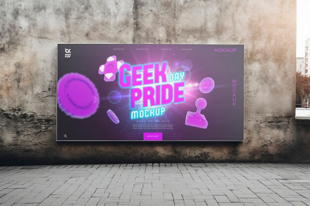 Outdoor reclame voor de geek pride dag viering