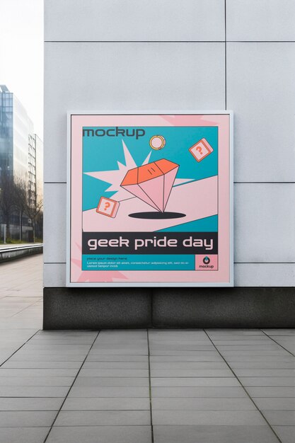 Outdoor reclame voor de geek pride dag viering