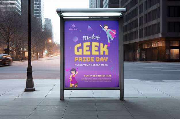 Outdoor reclame voor de geek pride dag viering