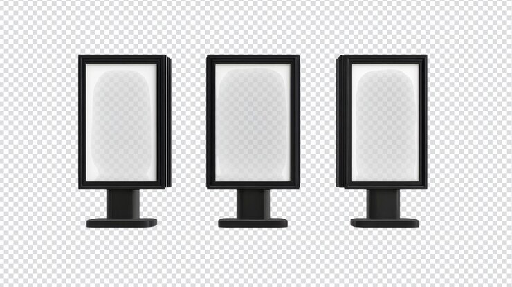 PSD outdoor retro style street poster stand perfect for promotional displays and events in urban settings offering a vintage charm