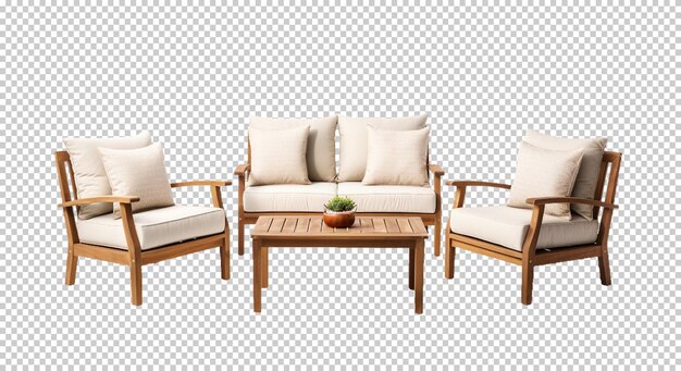 PSD outdoor sectional sofa isolated on transparent background