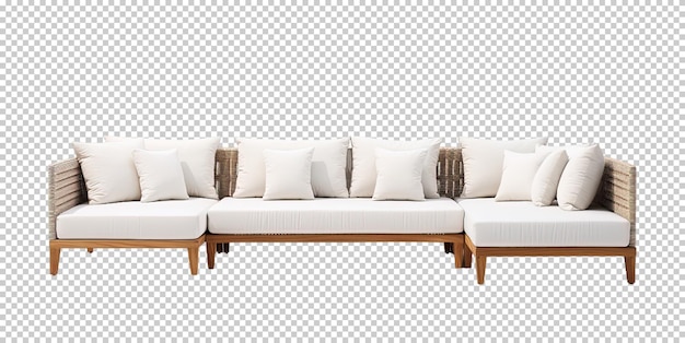 Outdoor sectional sofa isolated on transparent background