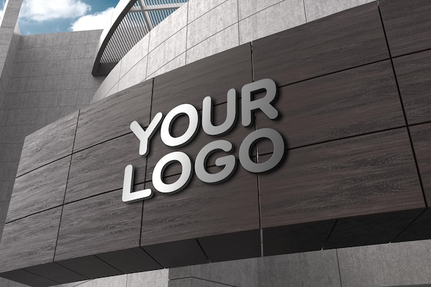 Segnaletica esterna logo mockup modificabile psd