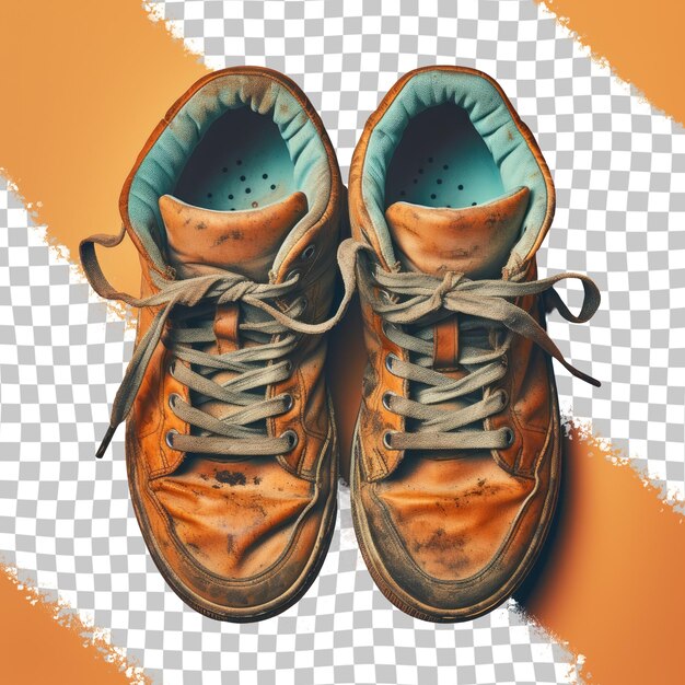 PSD outdoor sneakers with electric blue soles on transparent background