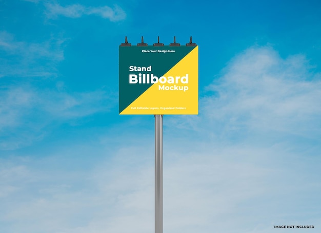 Outdoor square billboard mockup template