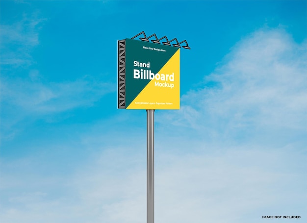 Outdoor square billboard mockup template