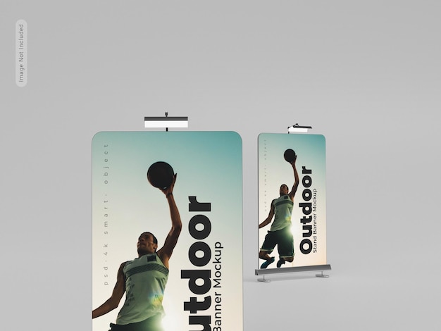 Outdoor stand banner mockup