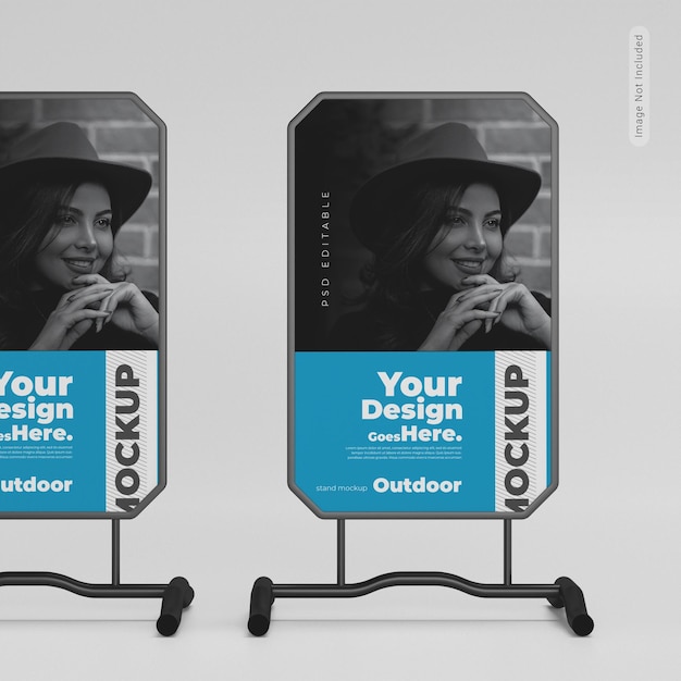 Outdoor stand banner mockup