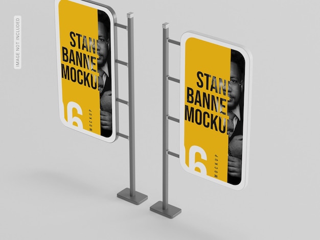 Outdoor stand banner mockup