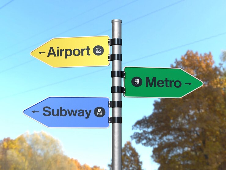PSD outdoor street direction sign mockup