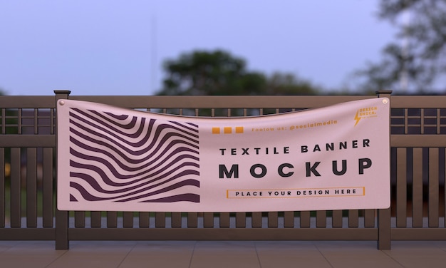 PSD outdoor textile banner mockup