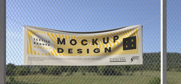 Outdoor textile banner mockup