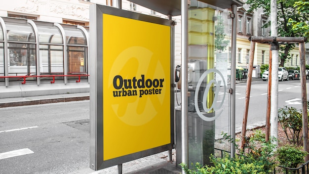 Outdoor urban poster mockup