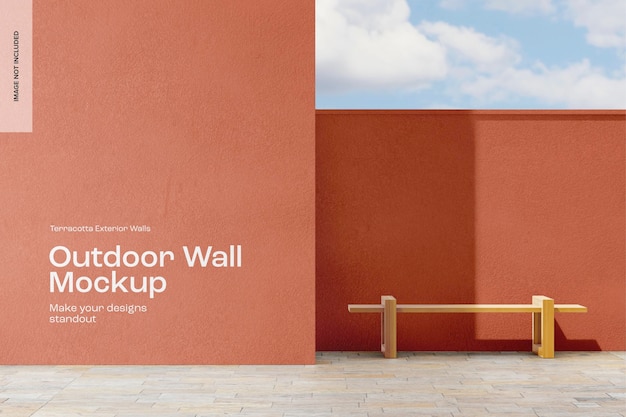 PSD outdoor wall mockup, front view