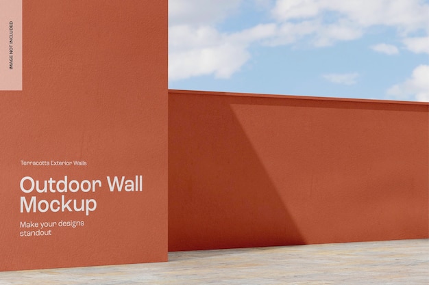 Outdoor wall mockup, left view