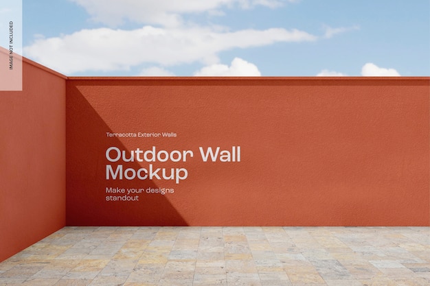 PSD outdoor wall mockup