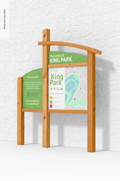 Outdoor Wayfinding Signage Mockup, Front View