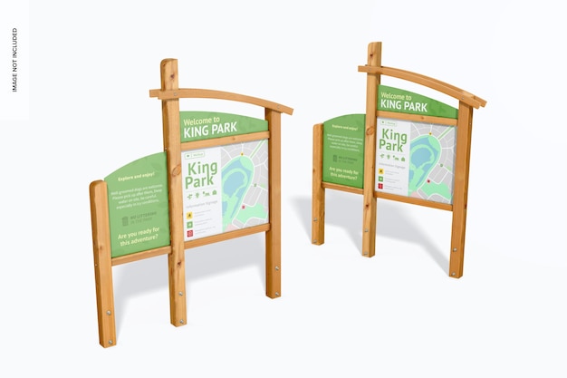 PSD outdoor wayfinding signages mockup