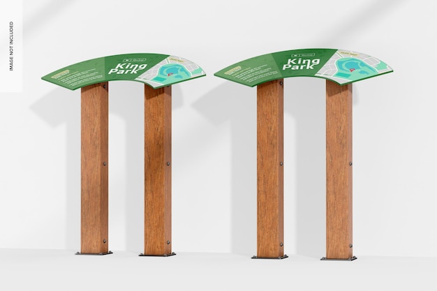 Outdoor Wayfinding Tables Mockup