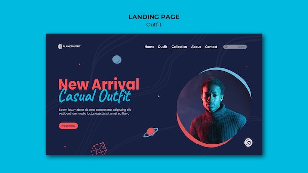 Outfit concept landing page template