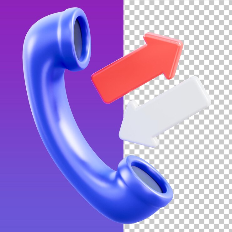 PSD outgoing call 3d illustration