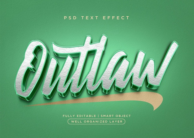 PSD outlaw 3d style text effect