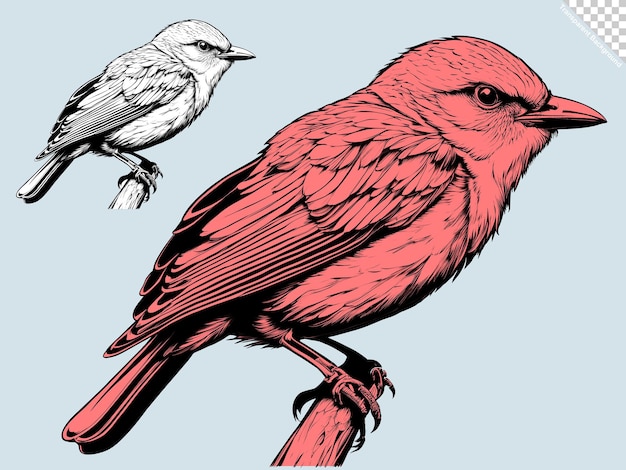 PSD outline illustration of a bird