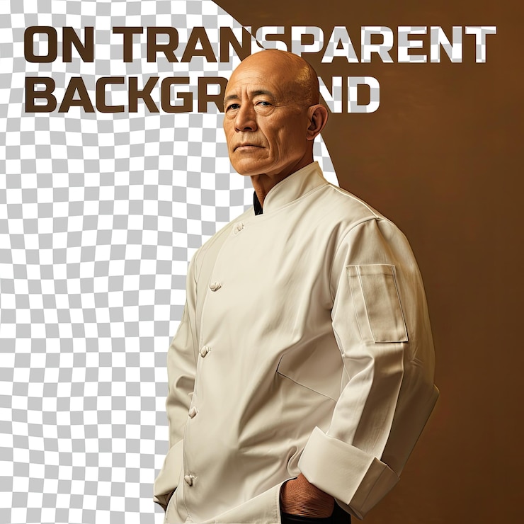 PSD 恥ずかしいアジアのシェフ 抜け毛のシニア プロフィールシルエット