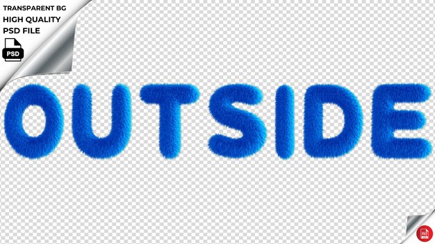 PSD outside typography blue fluffy text psd transparent