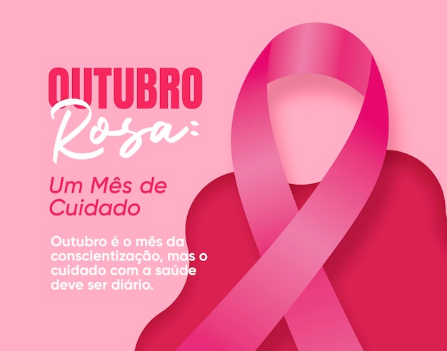 Outubro Rosa Różowa październikowa Świadomość raka piersi Różowa wstążka