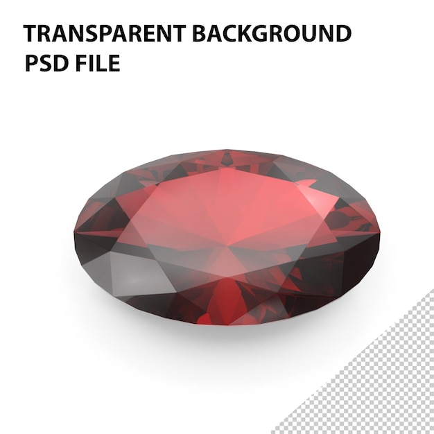 PSD ovaal gesneden ruby png