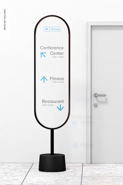 Mockup di segnaletica acrilica ovale