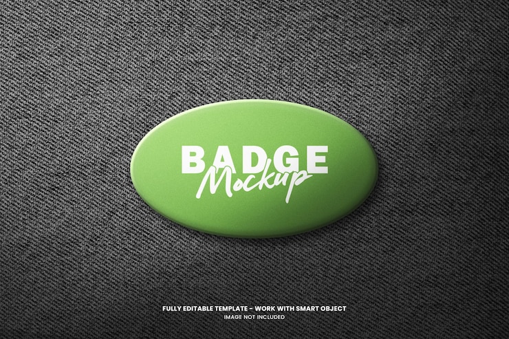 PSD oval badge mockup op een gestructureerde achtergrond