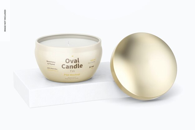 oval candle tin mockup, perspective