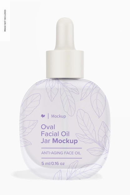 oval facial oil jar mockup front view